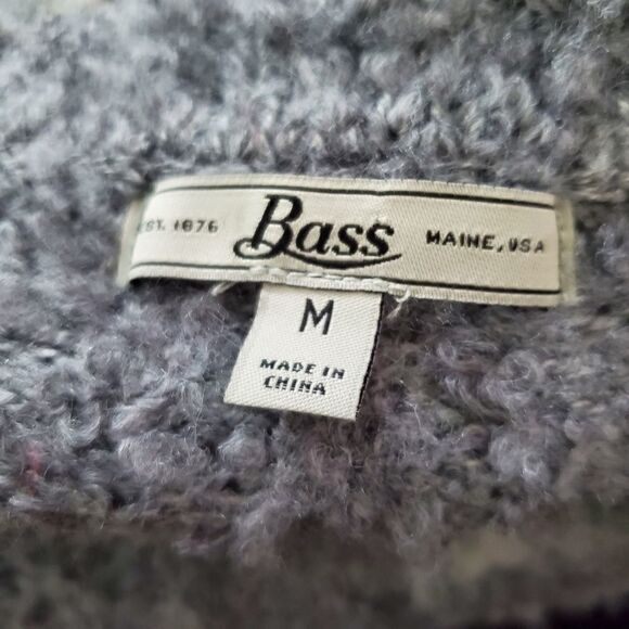 Bass Color Block Black and Gray Sweater Size Med - Picture 5 of 6
